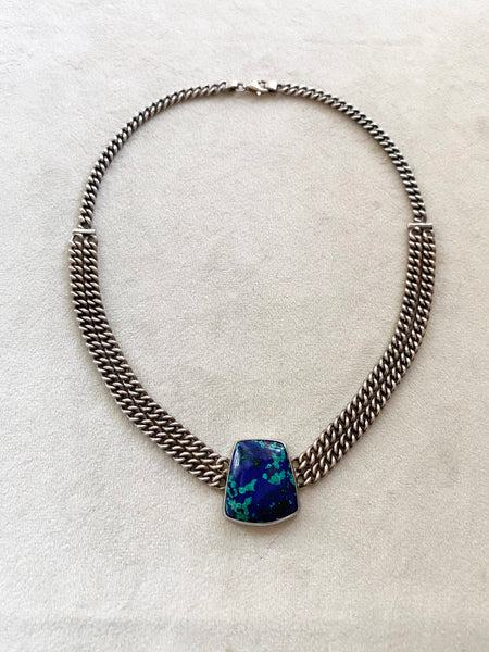 OOAK Azurite-Malachite Collar