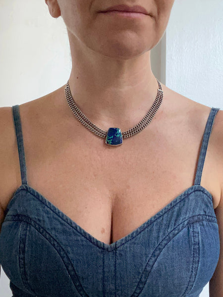OOAK Azurite-Malachite Collar