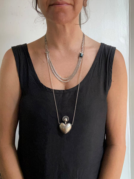 OOAK Obsidian Twin Chain