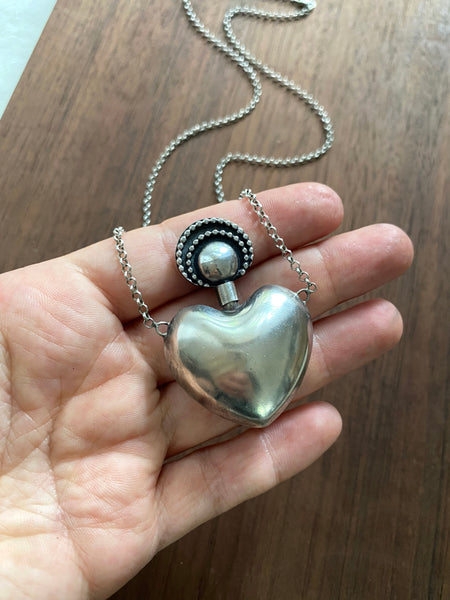 OOAK Radiant Heart Bottle Necklace