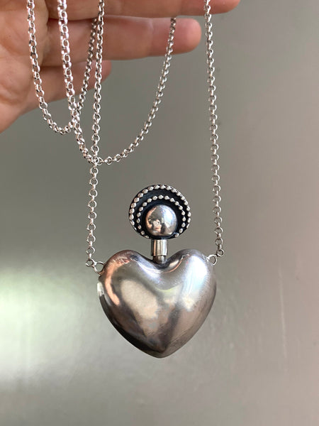 OOAK Radiant Heart Bottle Necklace