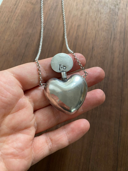 OOAK Radiant Heart Bottle Necklace