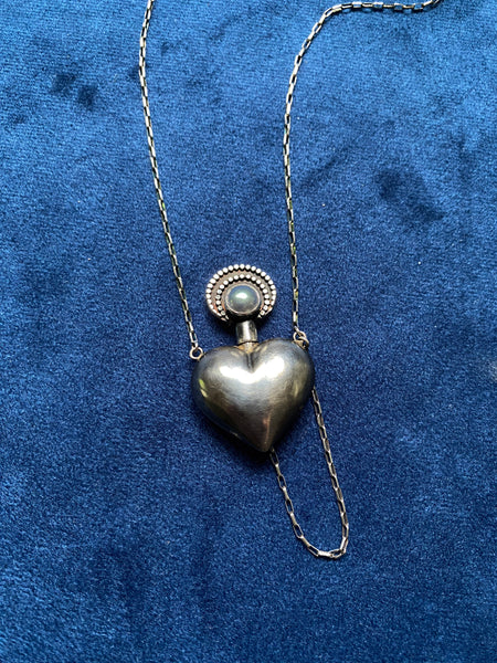 OOAK Radiating Heart Bottle Necklace