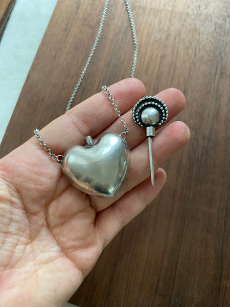OOAK Radiant Heart Bottle Necklace