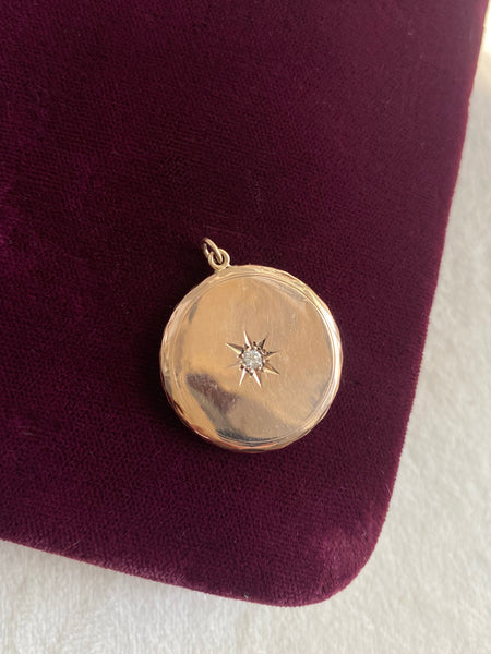 Antique Diamond Starburst Locket (10k)