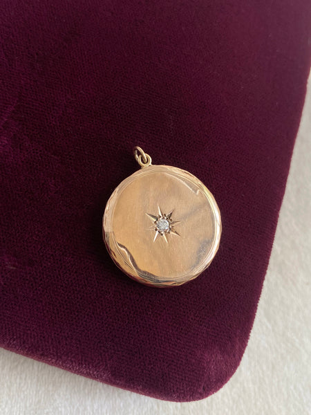 Antique Diamond Starburst Locket (10k)