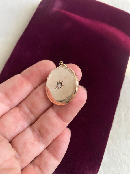 Antique Diamond Starburst Locket (10k)