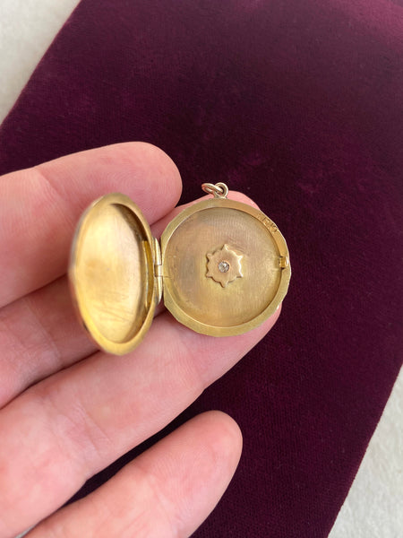 Antique Diamond Starburst Locket (10k)
