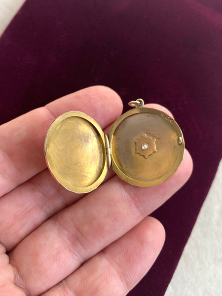 Antique Diamond Starburst Locket (10k)