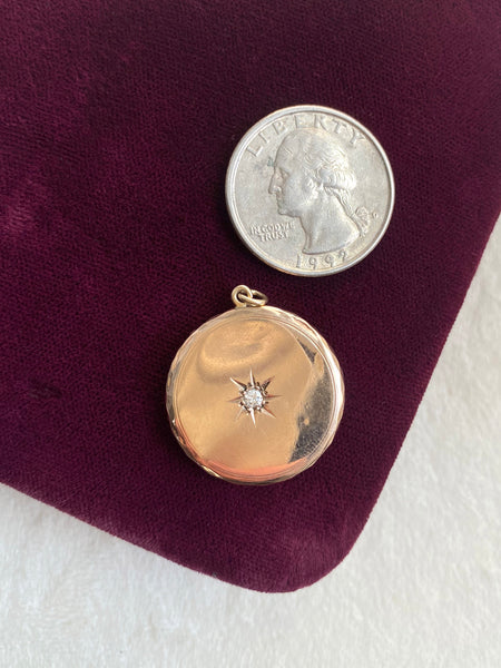 Antique Diamond Starburst Locket (10k)