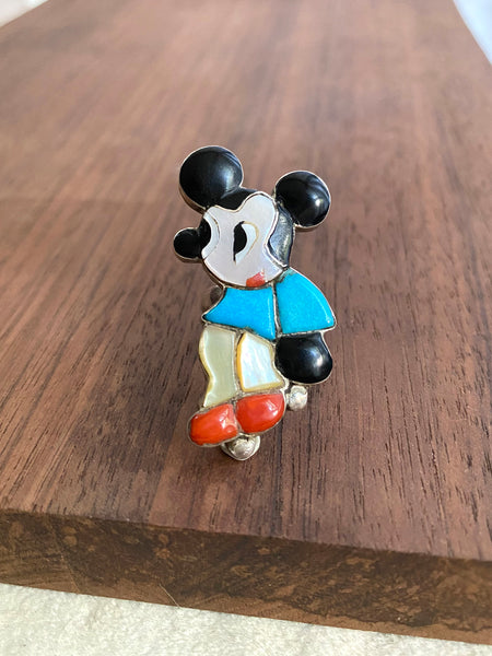 Vintage "Zunitoon" Signed Mickey Mouse Ring (6 1/4)