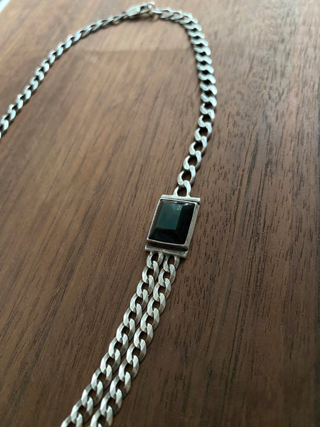 OOAK Obsidian Twin Chain