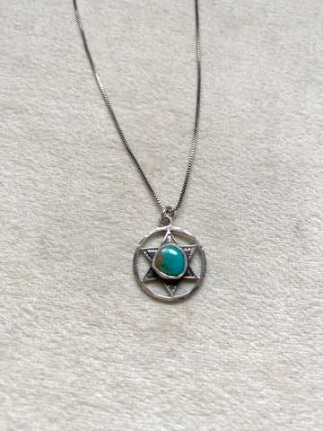 OOAK Turquoise Shield Necklace