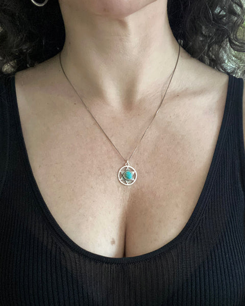 OOAK Turquoise Shield Necklace