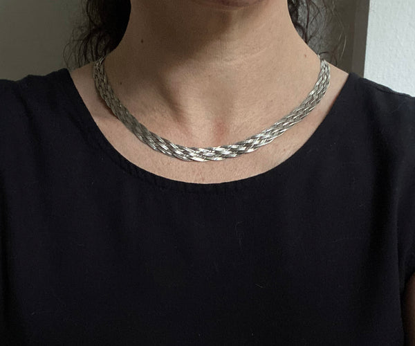 Vintage Herringbone Braid Necklace