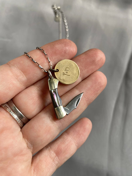 Rider Mini Knife Necklace *Abalone Handle*