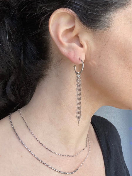 Magen David Singing Quartz Hoop Earrings