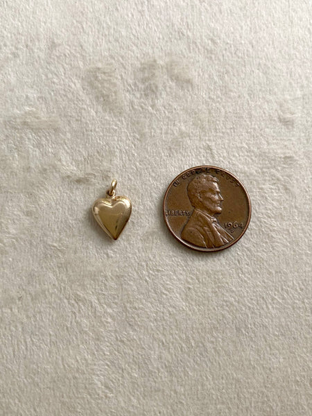 Vintage 10k Puffy Heart Charm