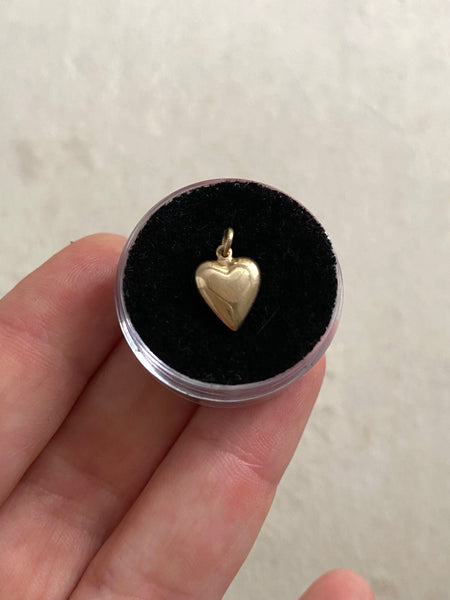 Vintage 10k Puffy Heart Charm