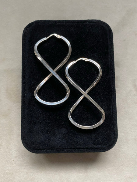 Vintage Sterling Silver Infinity Hoops
