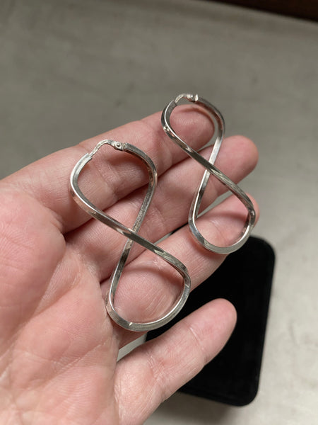 Vintage Sterling Silver Infinity Hoops