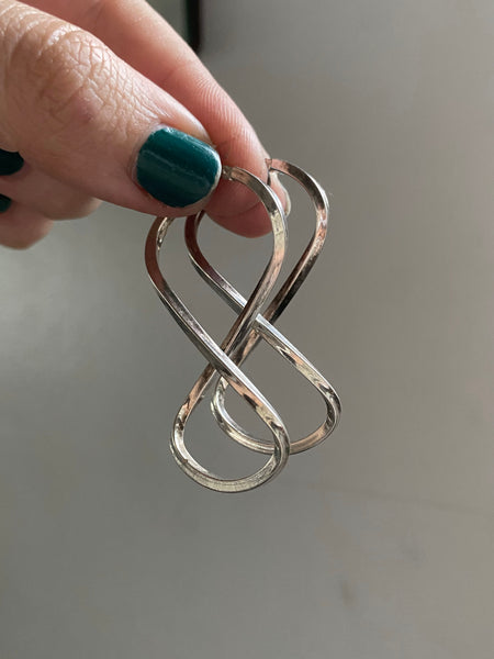 Vintage Sterling Silver Infinity Hoops