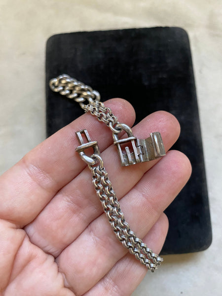 Vintage Sterling Silver+Garnet Converted Choker Necklace