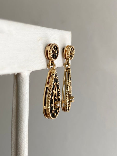 Vintage Regal Drop Earrings (14k)