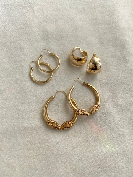 Vintage Rams Head Hoops (14k)