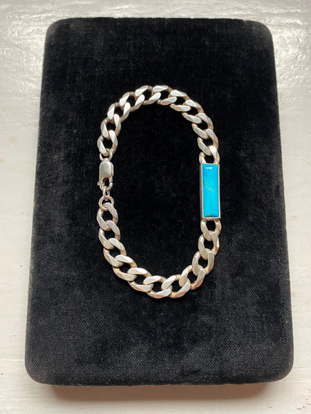 OOAK Kingman Turquoise Curb Link Bracelet