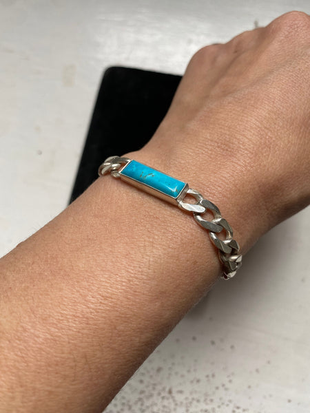 OOAK Kingman Turquoise Curb Link Bracelet