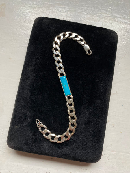 OOAK Kingman Turquoise Curb Link Bracelet