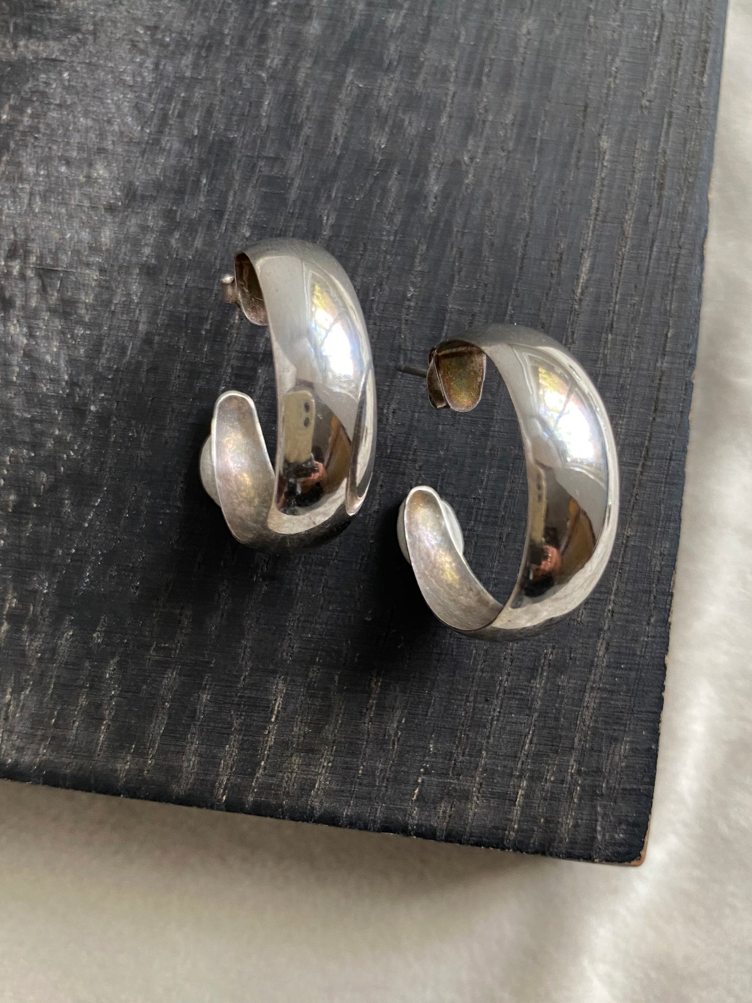 Vintage Saucer Hoop Earrings