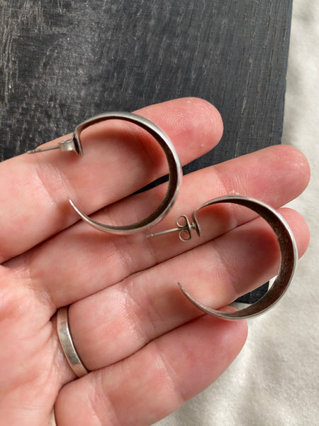 Vintage Saucer Hoop Earrings