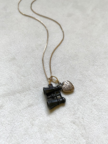 Vintage Long Distance Love Charm Necklace