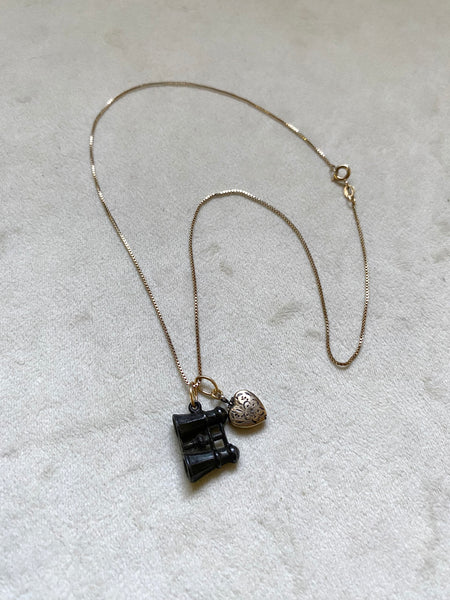 Vintage Long Distance Love Charm Necklace