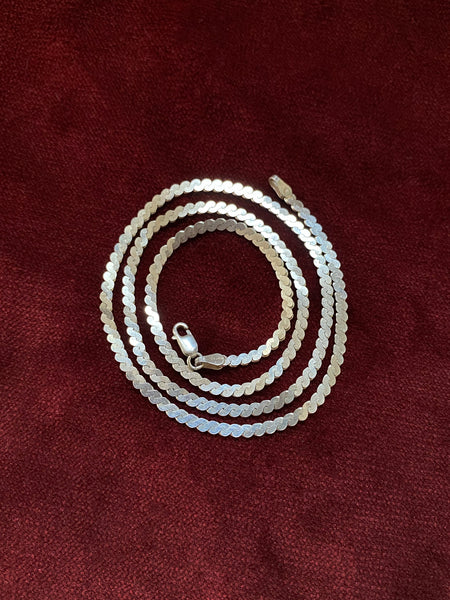 18" Vintage Sterling S Link Flat Chain