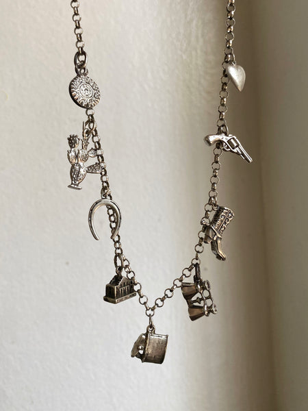 Vintage Sterling Silver Alamo Charm Necklace