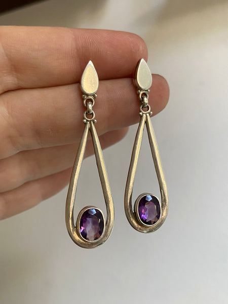 Vintage Amethyst Drop Earrings