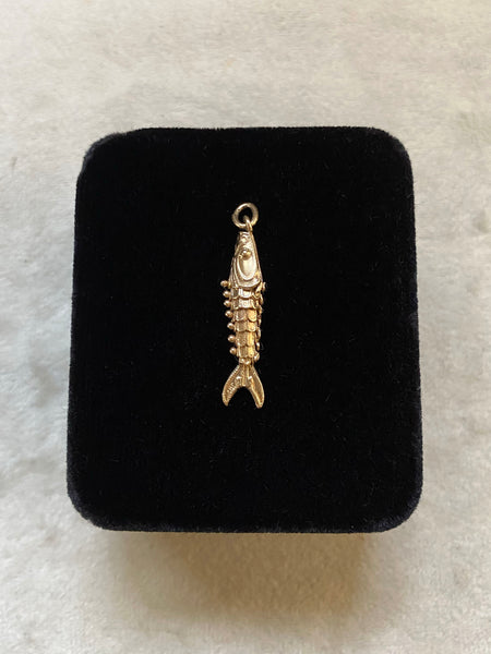 RARE Vintage 14k Gold Articulated Fish Charm 2