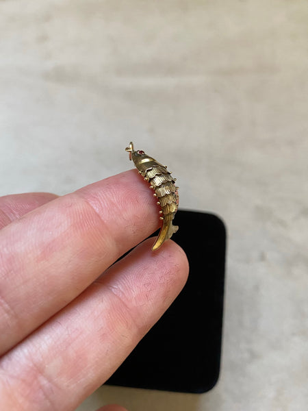 RARE Vintage 14k Gold Articulated Fish Charm
