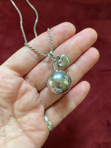Vintage Bottle Charm + French Rope Chain Necklace