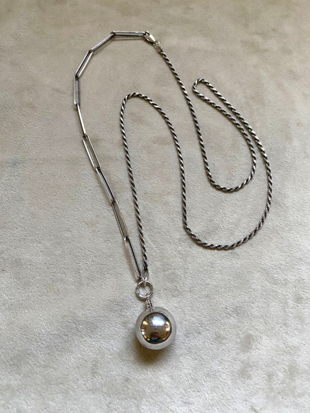 Vintage Sterling Silver Ball Bottle Wrap Necklace