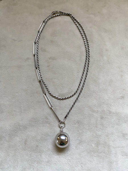 Vintage Sterling Silver Ball Bottle Wrap Necklace
