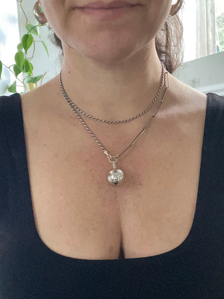 Vintage Sterling Silver Ball Bottle Wrap Necklace