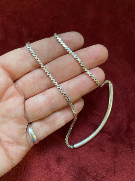 Vintage Curved Bar / S-Chain Necklace