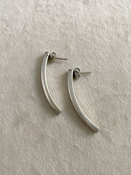 Vintage Sterling Curved Bar Studs