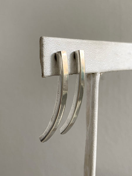 Vintage Sterling Curved Bar Studs