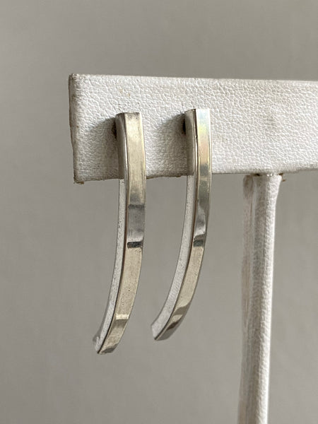 Vintage Sterling Curved Bar Studs