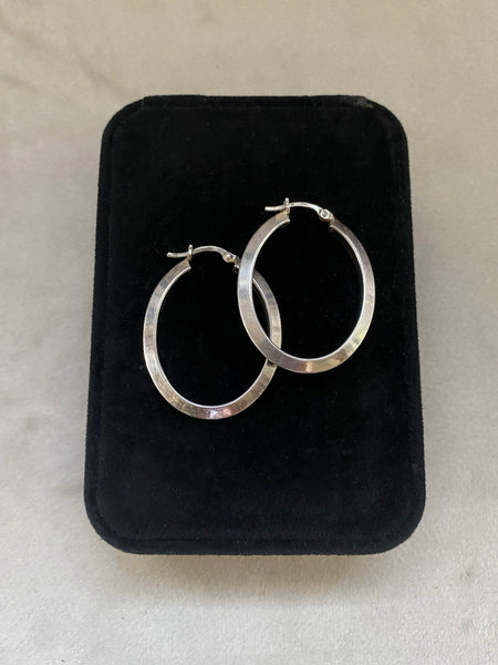 Vintage Beveled Edge Hoop Earrings